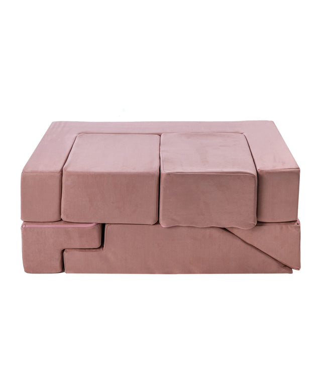 MeowBaby® Set Fluwelen Stenen - Multifunctionele Speeltuin voor Kinderen - Roze-mercibeaucoupp.eu