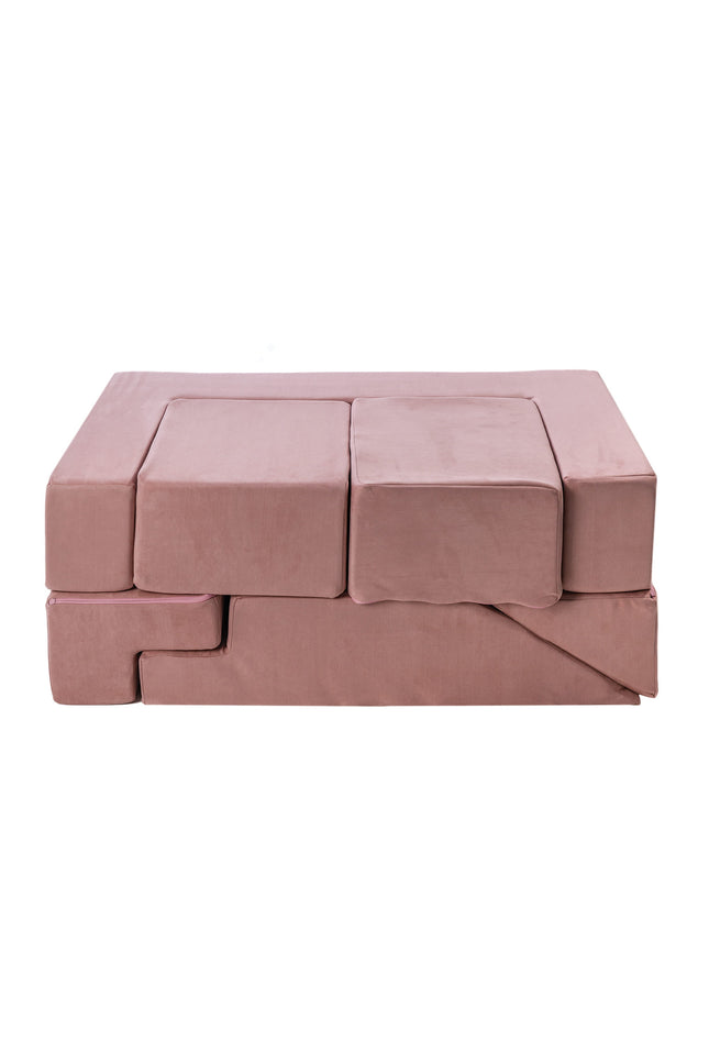 MeowBaby® Set Fluwelen Stenen - Multifunctionele Speeltuin voor Kinderen - Roze-mercibeaucoupp.eu