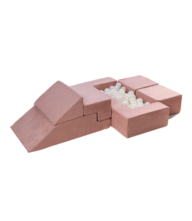 MeowBaby® Velvet Bricks Set - Multifunctional Playground for Children - Pink