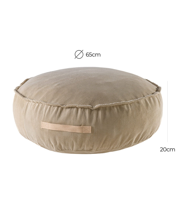 MeowBaby® Corduroy Pouf Round – Designer Seating for Children - Sand