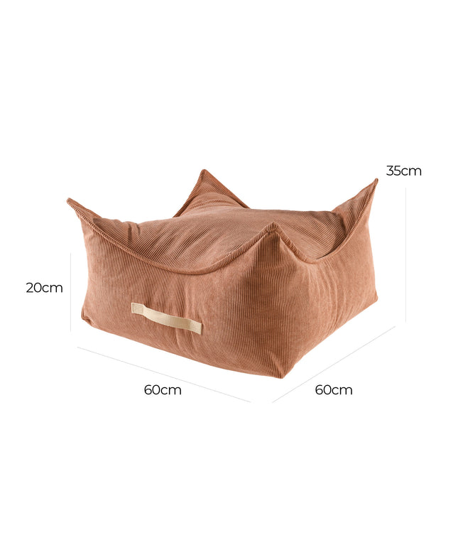 MeowBaby®-poef voor kinderen, vierkant, ribfluweel - Brick-mercibeaucoupp.eu