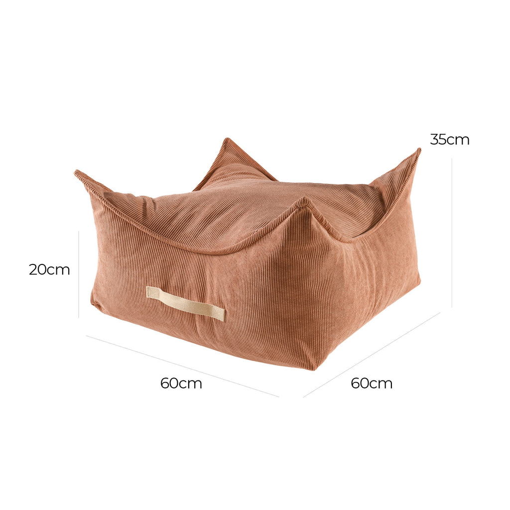 MeowBaby®-poef voor kinderen, vierkant, ribfluweel - Brick-mercibeaucoupp.eu