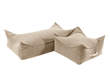 MeowBaby® Pouffe For Children, Square, Corduroy - Sand