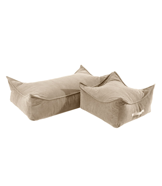 MeowBaby® Pouffe For Children, Rectangular, Corduroy - Sand