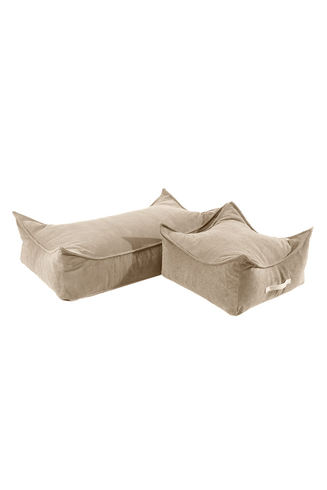 MeowBaby®-poef voor kinderen, vierkant, ribfluweel - zand-mercibeaucoupp.eu