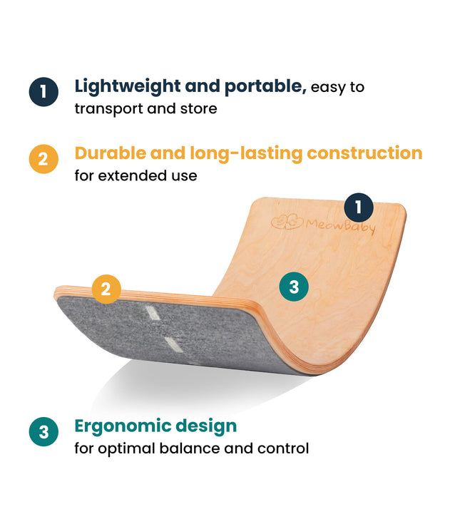 MeowBaby® Balance Board For Kids - 80x30 cm