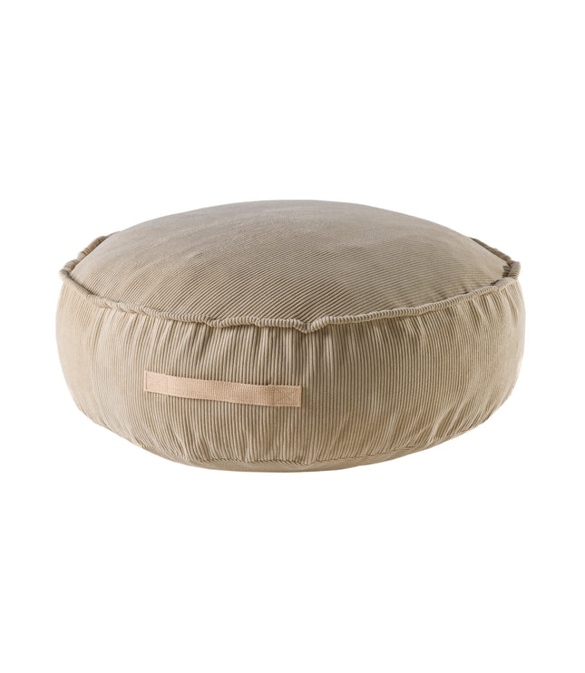 MeowBaby® Corduroy Pouf Round – Designer Seating for Children - Sand