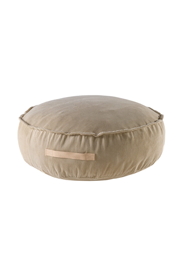 MeowBaby® Corduroy Poef Rond - Design Zitmeubelen voor Kinderen - Zand-mercibeaucoupp.eu