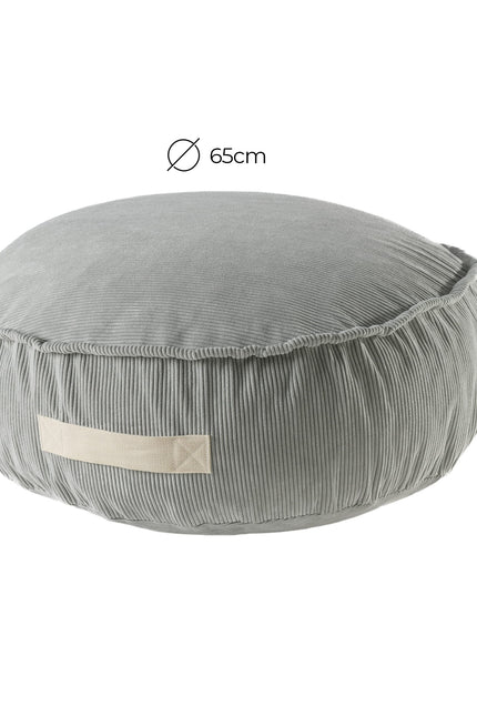 MeowBaby® Corduroy Poef Rond - Design Zitmeubilair voor Kinderen - Grijs-mercibeaucoupp.eu