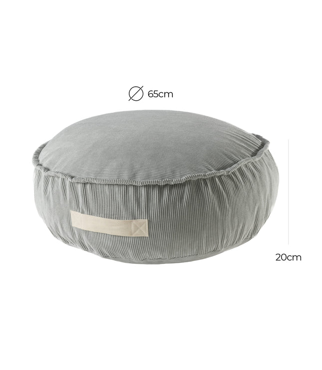 MeowBaby® Corduroy Pouf Round – Designer Seating for Children - Grey