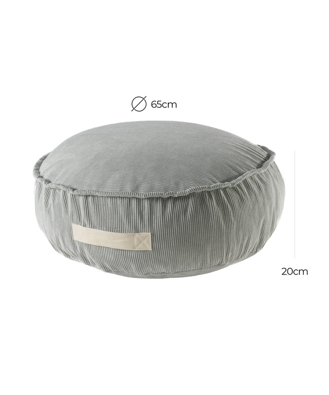 MeowBaby® Corduroy Poef Rond - Design Zitmeubilair voor Kinderen - Grijs-mercibeaucoupp.eu