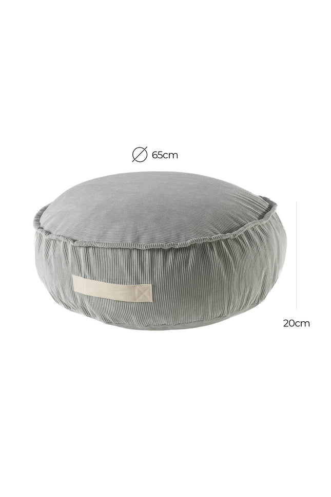 MeowBaby® Corduroy Poef Rond - Design Zitmeubilair voor Kinderen - Grijs-mercibeaucoupp.eu