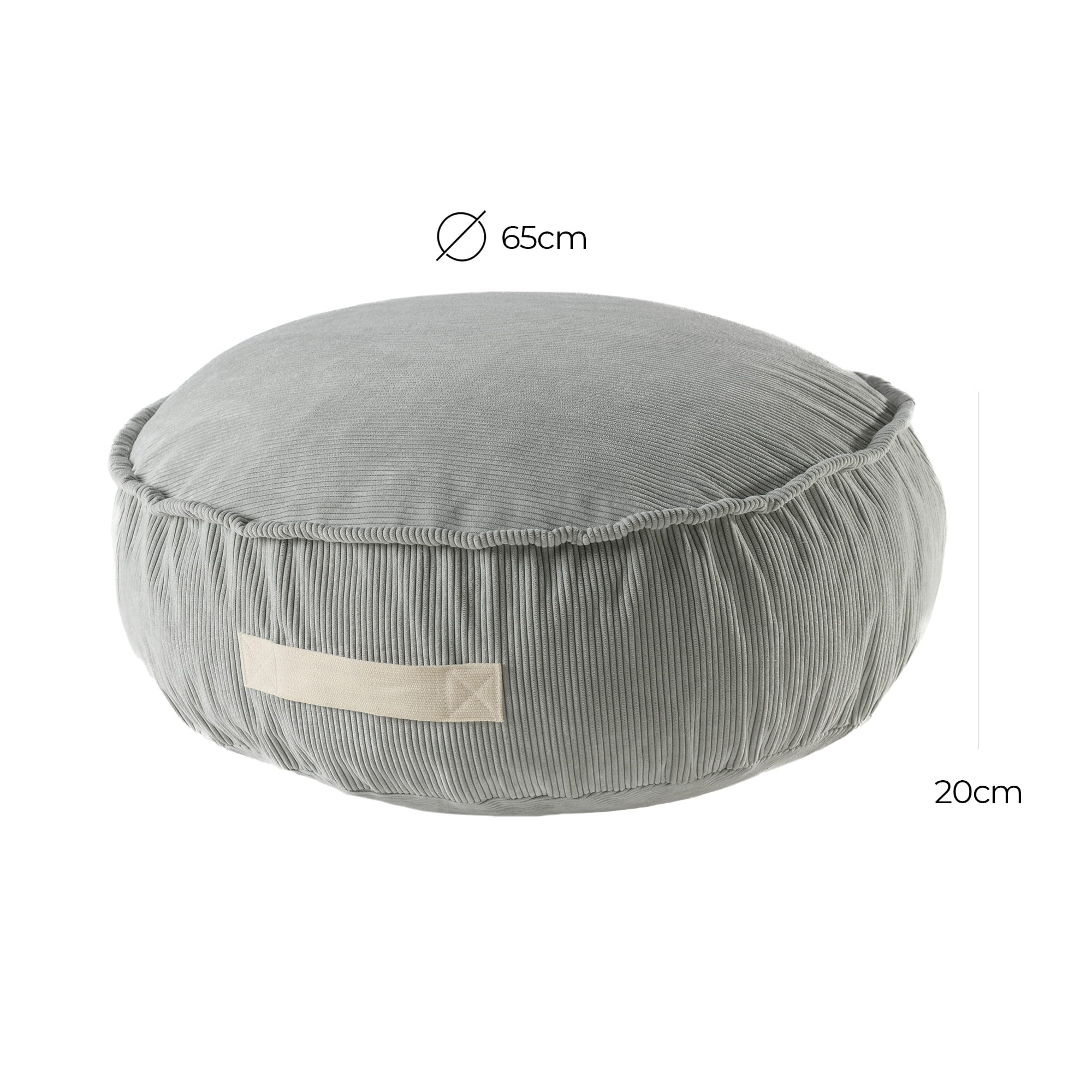 MeowBaby® Corduroy Poef Rond - Design Zitmeubilair voor Kinderen - Grijs-mercibeaucoupp.eu