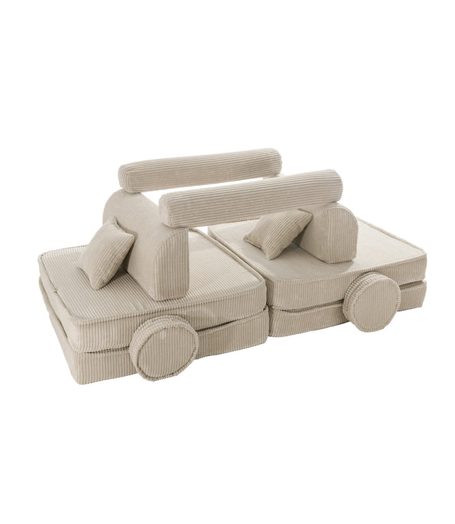 Large Modular Sofa for Kids - Premium Corduroy Ecru
