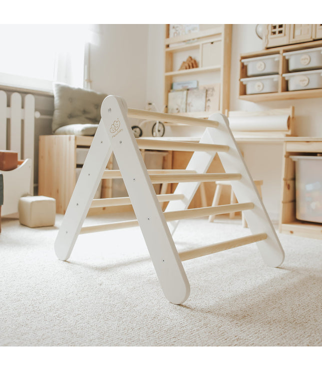 Ladder With a Slide-Climbing Wall - White