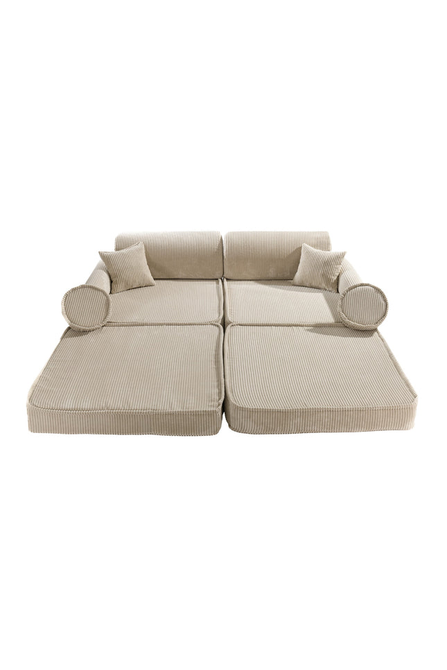 Grote modulaire sofa voor kinderen - Premium Corduroy Ecru-mercibeaucoupp.eu