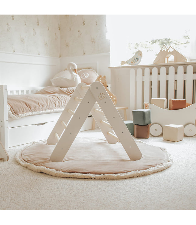 Ladder With a Slide-Climbing Wall - White