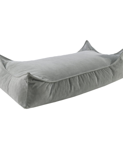 MeowBaby® Poef voor kinderen, rechthoekig, ribfluweel - Grijs-mercibeaucoupp.eu