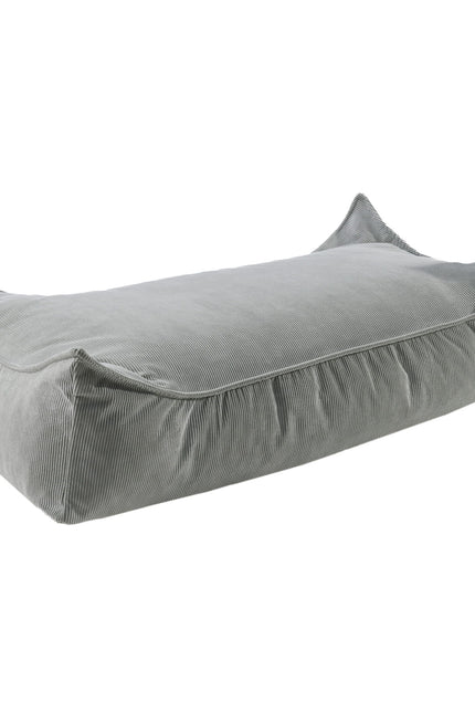 MeowBaby® Poef voor kinderen, rechthoekig, ribfluweel - Grijs-mercibeaucoupp.eu