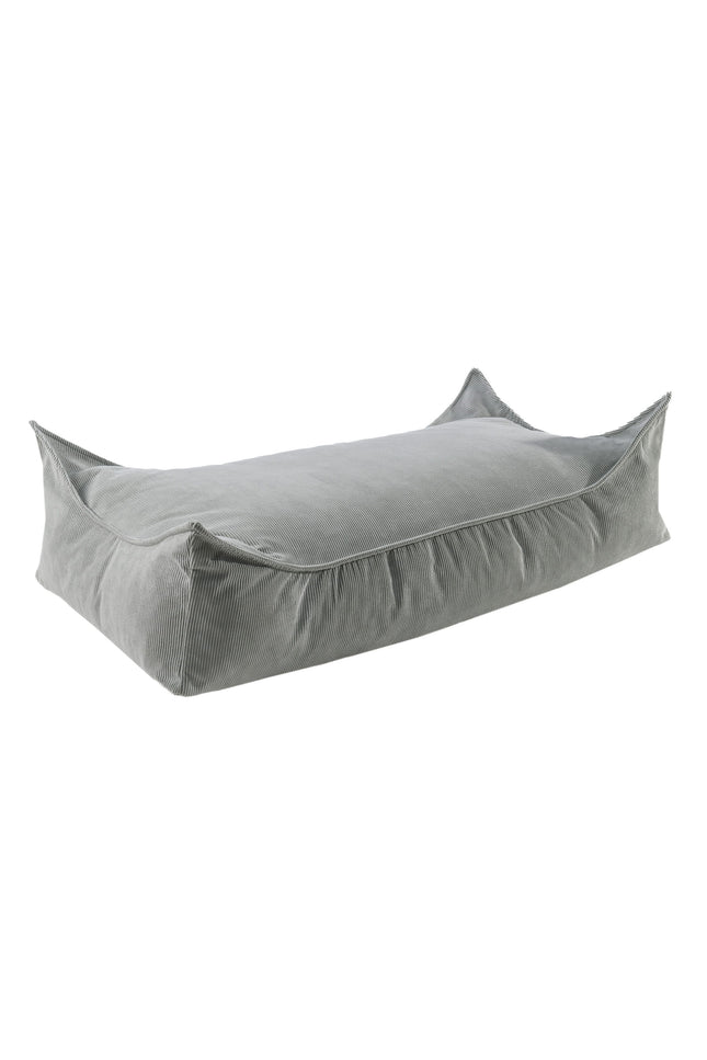 MeowBaby® Poef voor kinderen, rechthoekig, ribfluweel - Grijs-mercibeaucoupp.eu