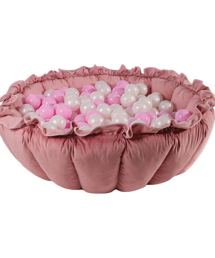 MeowBaby® Bloemen Speeltapijt met Ballenkuil - Roze en Wit-mercibeaucoupp.eu