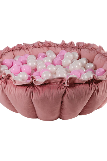 MeowBaby® Bloemen Speeltapijt met Ballenkuil - Roze en Wit-mercibeaucoupp.eu