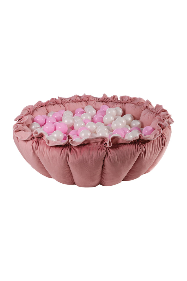MeowBaby® Bloemen Speeltapijt met Ballenkuil - Roze en Wit-mercibeaucoupp.eu