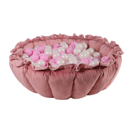 MeowBaby® Bloemen Speeltapijt met Ballenkuil - Roze en Wit-mercibeaucoupp.eu