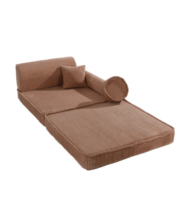 Grote modulaire sofa voor kinderen - premium ribfluweel poederroze-mercibeaucoupp.eu