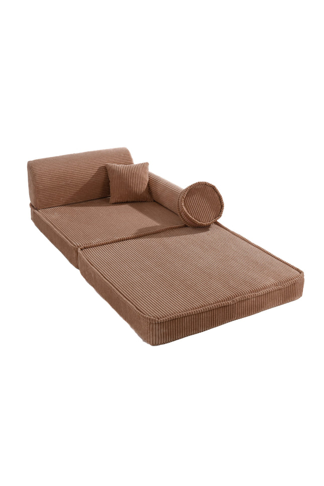 Grote modulaire sofa voor kinderen - premium ribfluweel poederroze-mercibeaucoupp.eu