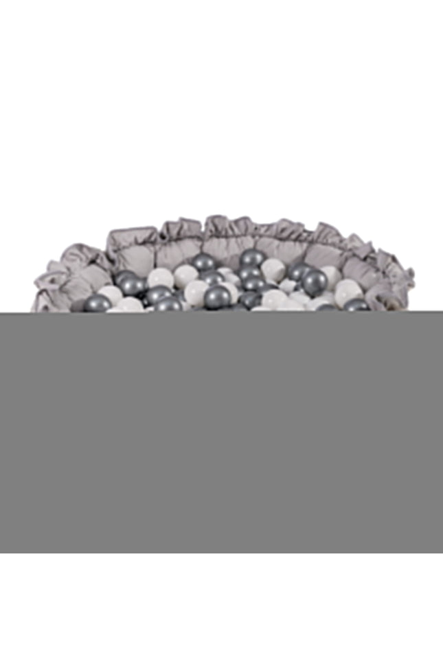 MeowBaby® Bloemen Speeltapijt met Ballenkuil - Grijs en Wit-mercibeaucoupp.eu
