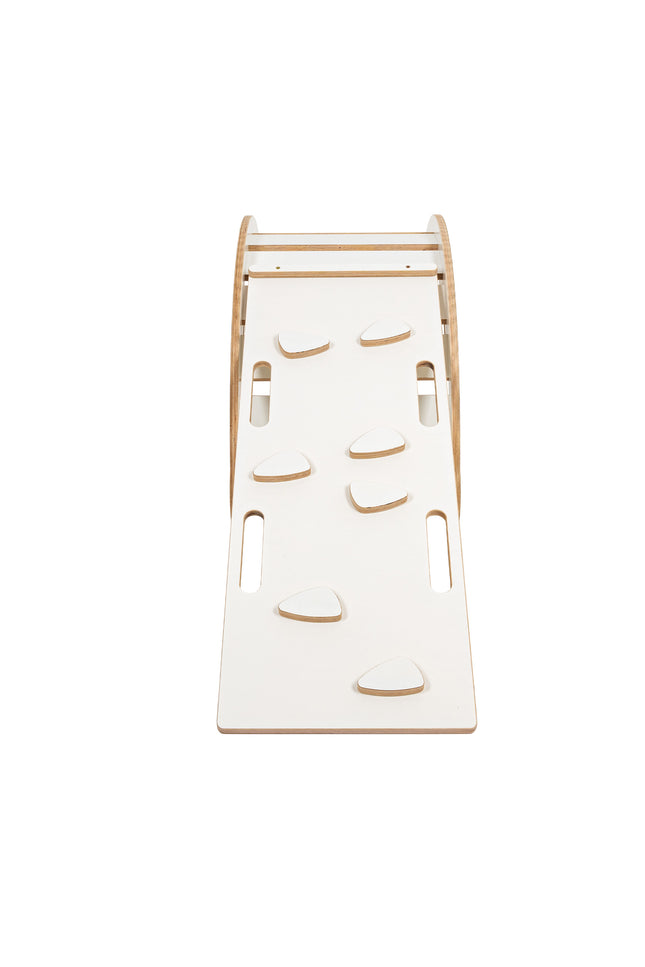 Witte houten droomwip met kussen, glijbaan en ladder - Medium-mercibeaucoupp.eu