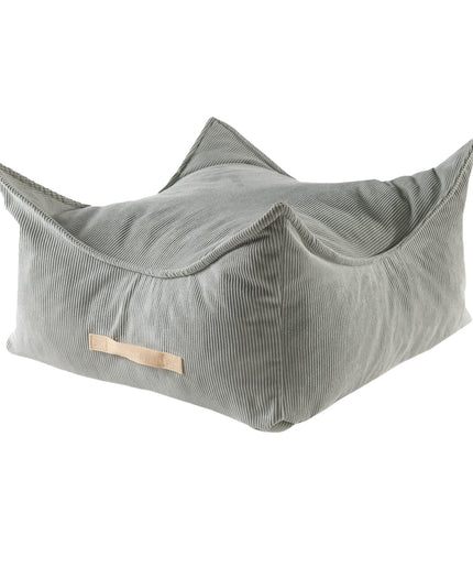 MeowBaby® Pouffe For Children, Square, Corduroy - Grey