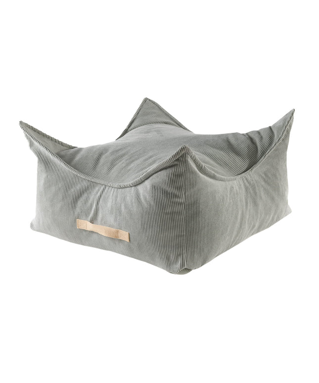 MeowBaby® Pouffe For Children, Square, Corduroy - Grey