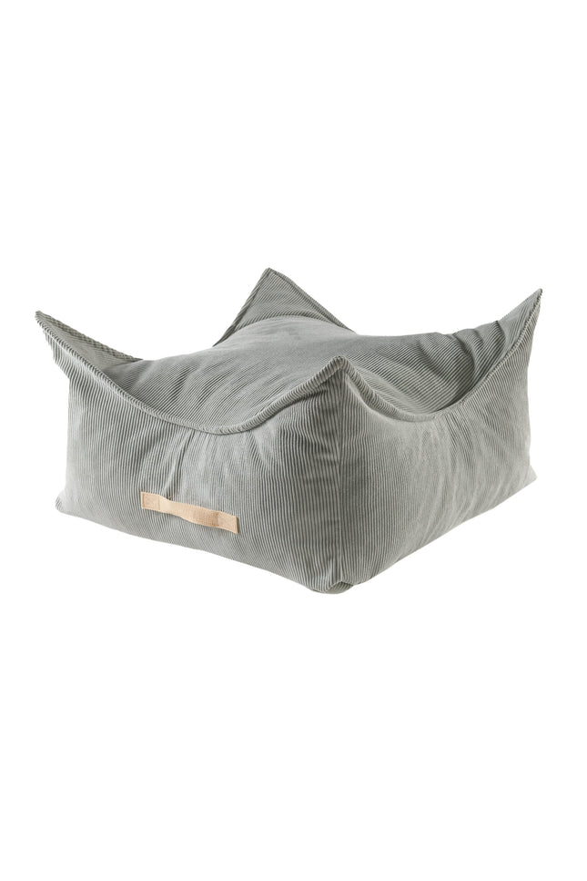 MeowBaby® Poef voor kinderen, vierkant, ribfluweel - Grijs-mercibeaucoupp.eu
