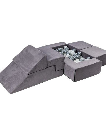 MeowBaby® Velvet Bricks Set - Multifunctional Playground for Children - Grey