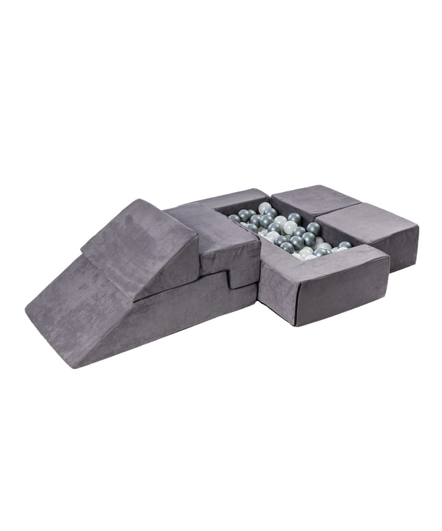 MeowBaby® Velvet Bricks Set - Multifunctional Playground for Children - Grey
