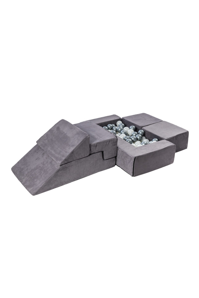 MeowBaby® Fluwelen Stenen-Set - Multifunctionele Speeltuin voor Kinderen - Grijs-mercibeaucoupp.eu