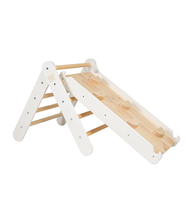 Ladder With a Slide-Climbing Wall - White
