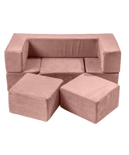 MeowBaby® Set Fluwelen Stenen - Multifunctionele Speeltuin voor Kinderen - Roze-mercibeaucoupp.eu