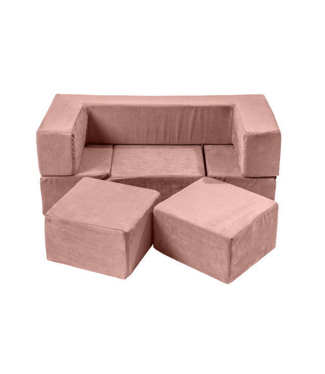 MeowBaby® Velvet Bricks Set - Multifunctional Playground for Children - Pink