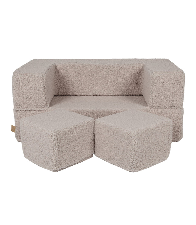 MeowBaby® Bearly Cube Sofa - Light Grey