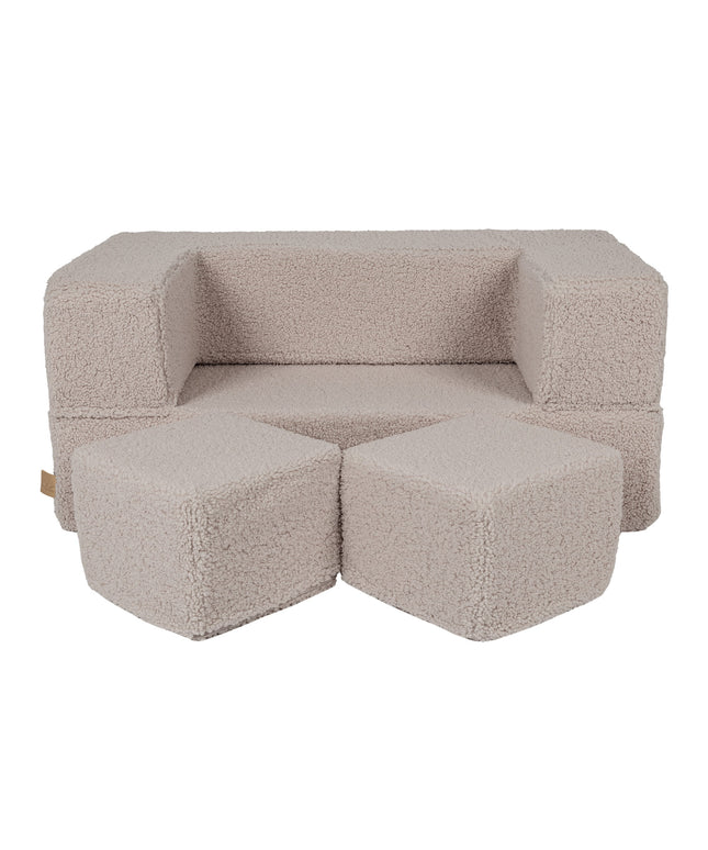 MeowBaby® Bearly Cube Slaapbank - Lichtgrijs-mercibeaucoupp.eu