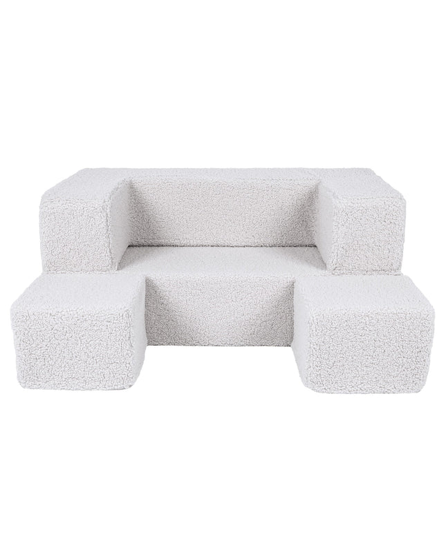 MeowBaby® Bearly Cube Slaapbank - Wit-mercibeaucoupp.eu