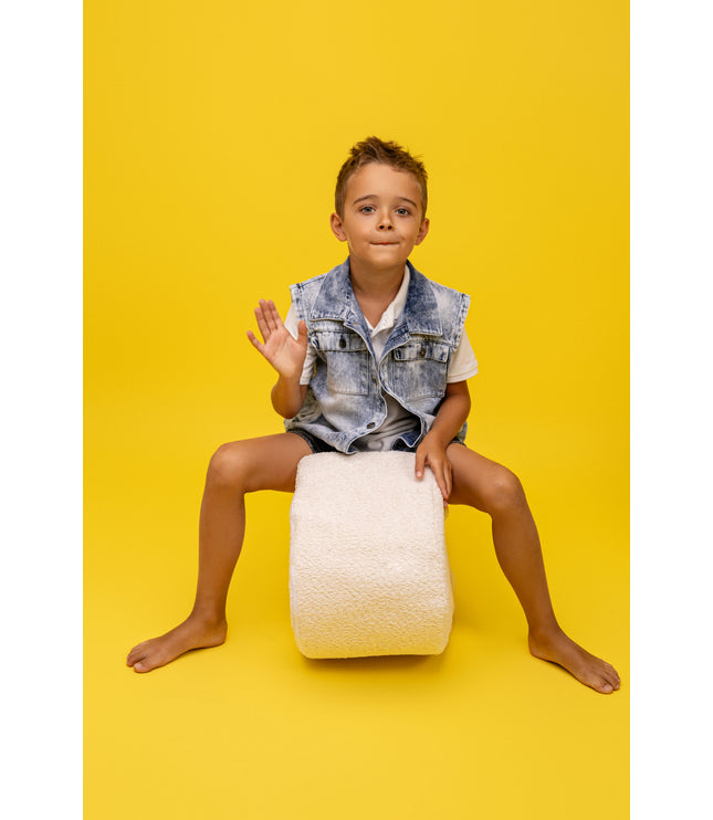 Bean Shape Foam Module - White Boucle