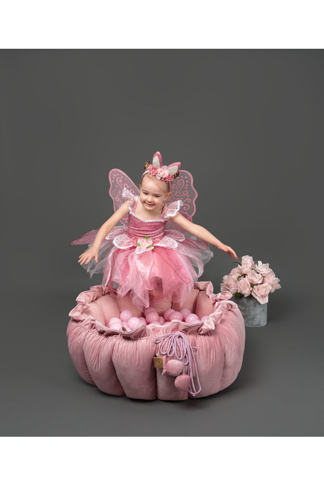 MeowBaby® Bloemen Speeltapijt met Ballenkuil - Grijs-mercibeaucoupp.eu