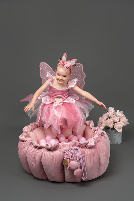 MeowBaby® Bloemen Speeltapijt met Ballenkuil - Roze en Wit-mercibeaucoupp.eu
