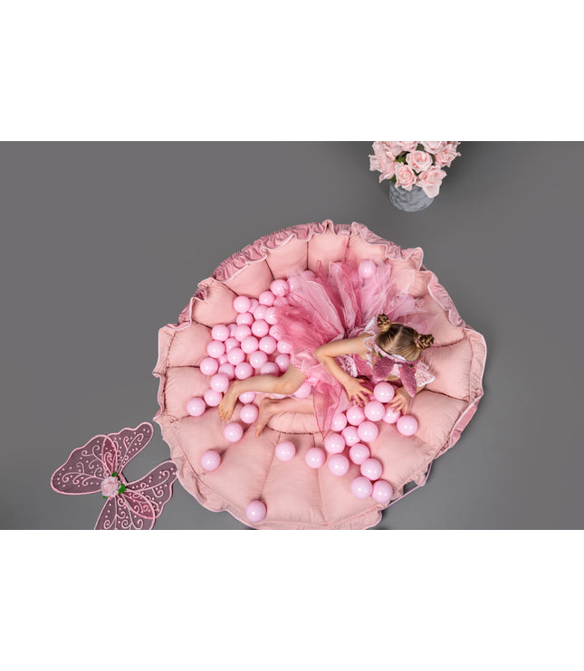 MeowBaby® Flower Play Mat with Ball Pit - Pink