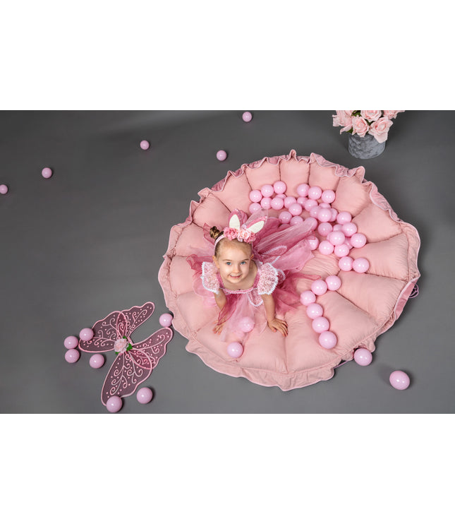 MeowBaby® Flower Play Mat with Ball Pit - Grey