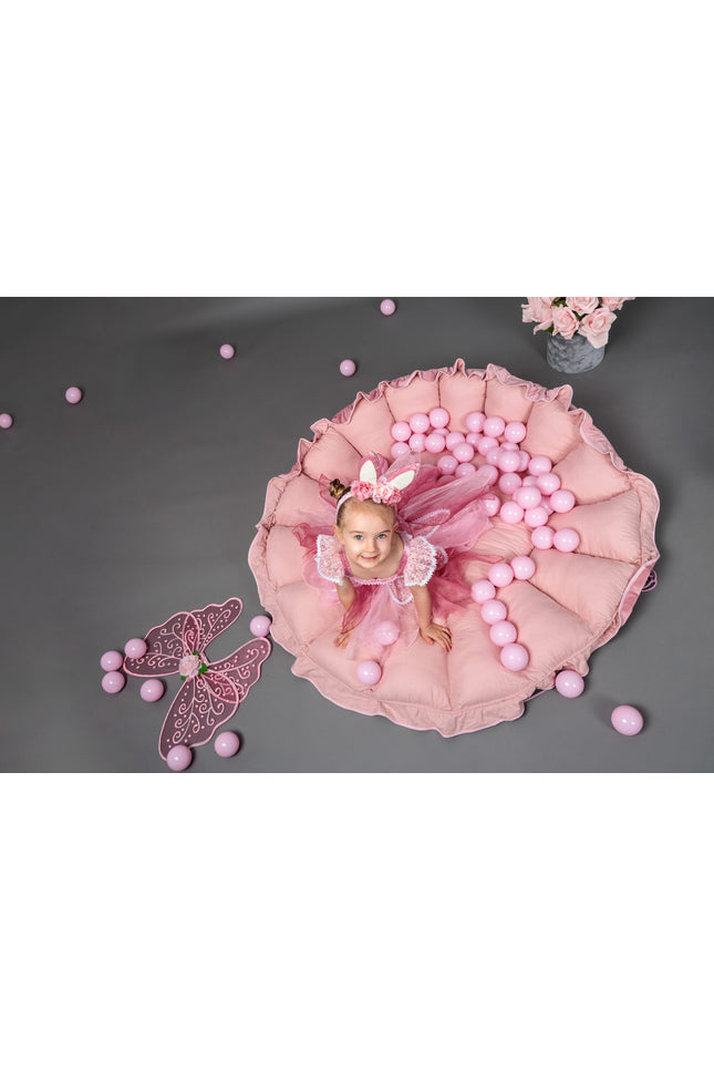 MeowBaby® Bloem Speeltapijt met Ballenbak - Roze-mercibeaucoupp.eu